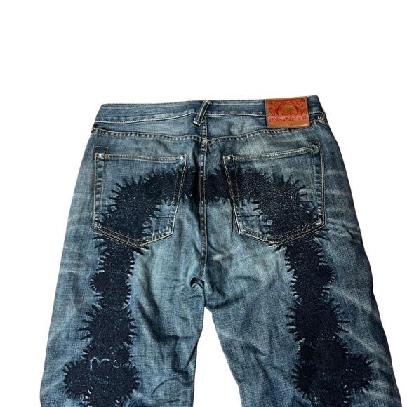 Vintage Y2K EVISU Embroidered Japanese Denim Jeans 34 X 32 Baggy Loose Skater - Picture 2 of 11